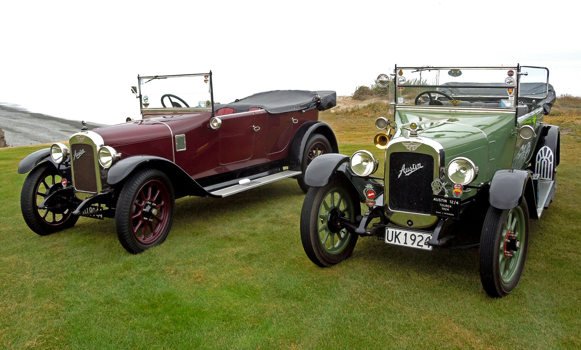Vintage Austins on a country road